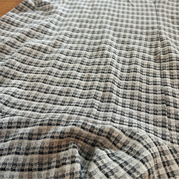 Pleione Short Sleeve Gray Dress Size Small Plaid Workwear Knit Peplum Office - Picture 4 of 8